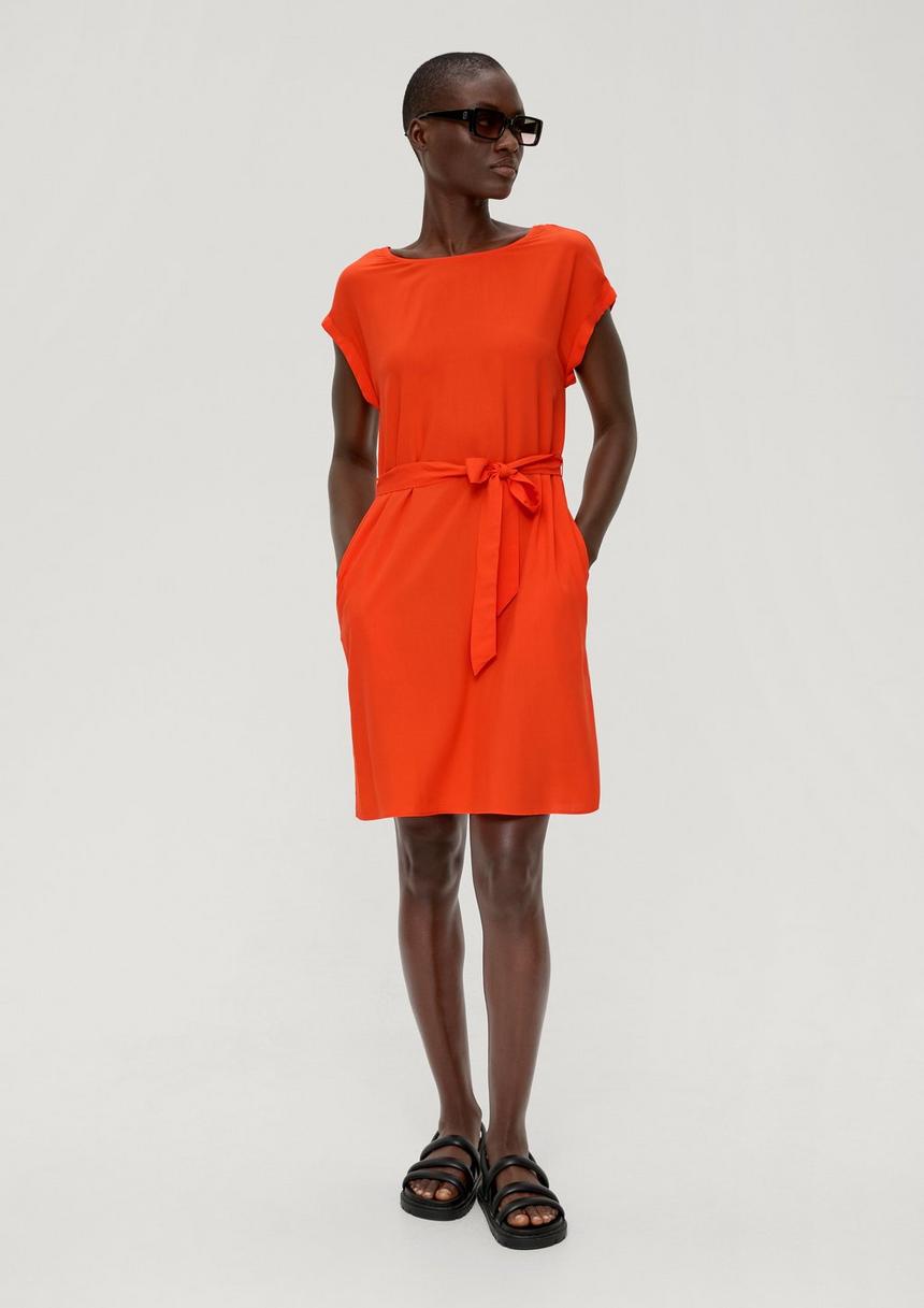 S.Oliver Kleid Mit Bindeband Aus Viskose