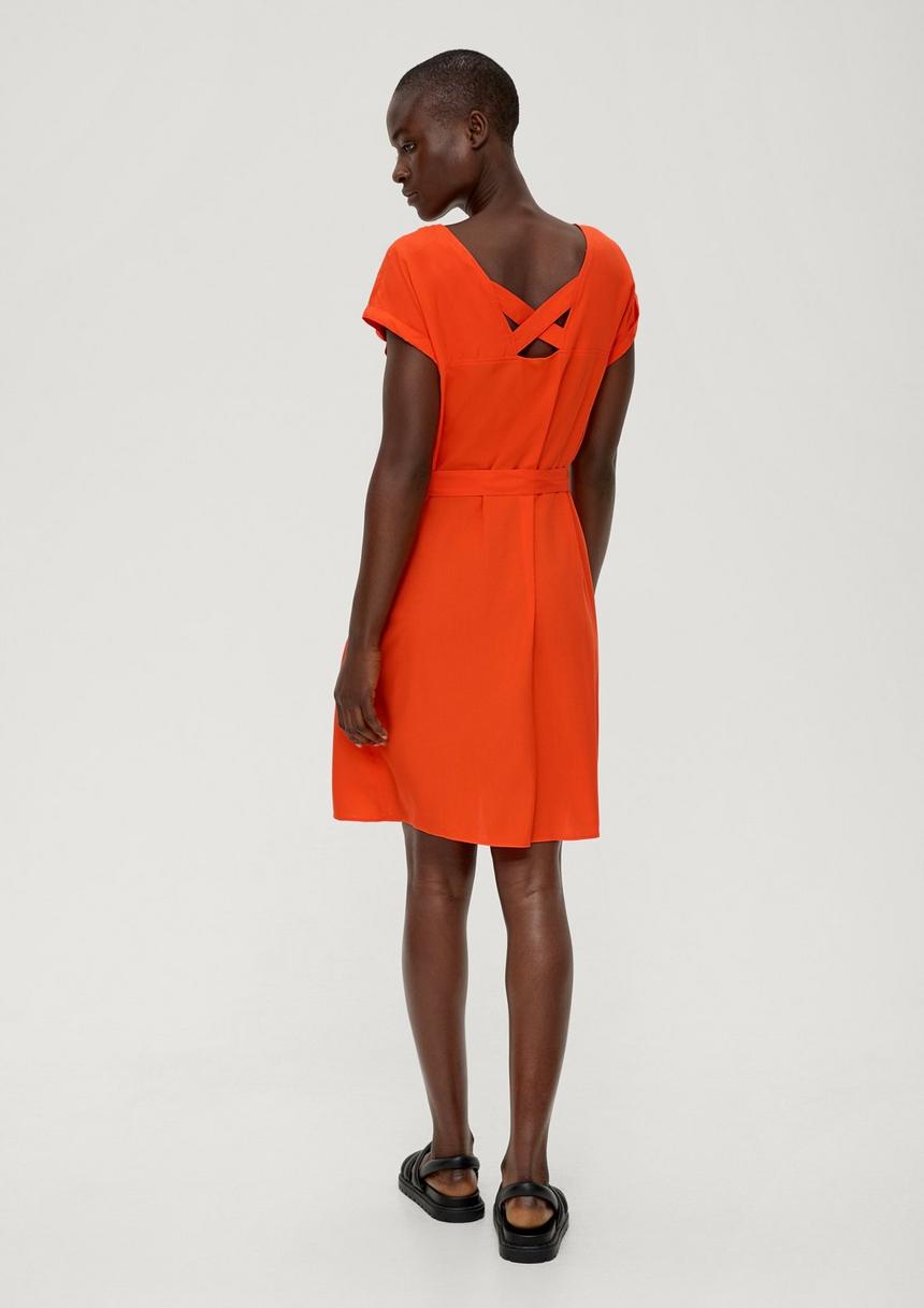 S.Oliver Kleid Mit Bindeband Aus Viskose