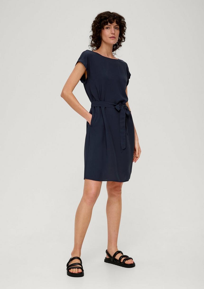 S.Oliver Kleid Mit Bindeband Aus Viskose