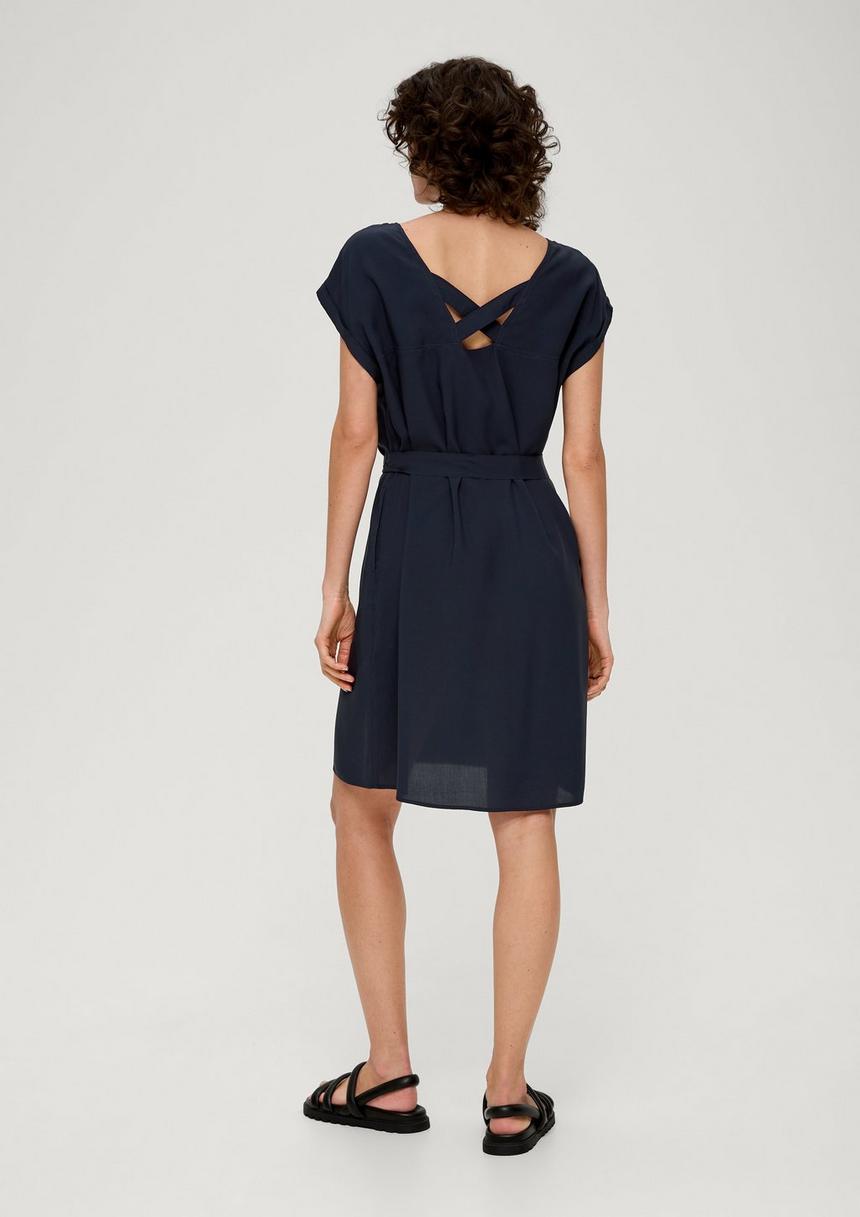 S.Oliver Kleid Mit Bindeband Aus Viskose