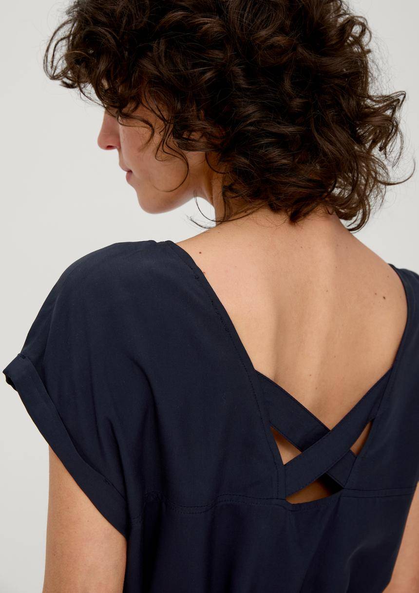 S.Oliver Kleid Mit Bindeband Aus Viskose