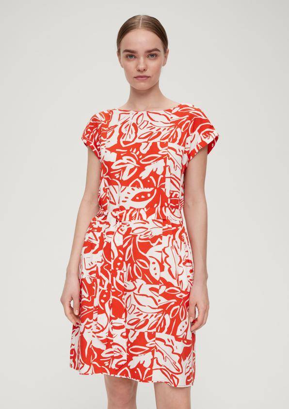 S.Oliver Kleid mit Bindeband aus Viskose
