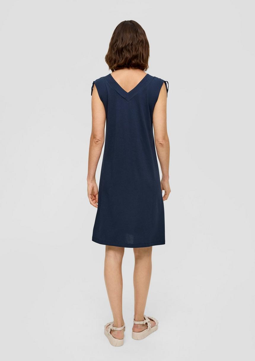 S.Oliver Kleid Mit V-Ausschnitt Und Binde-Detail