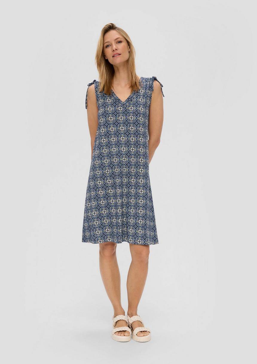 S.Oliver Kleid Mit V-Ausschnitt Und Binde-Detail