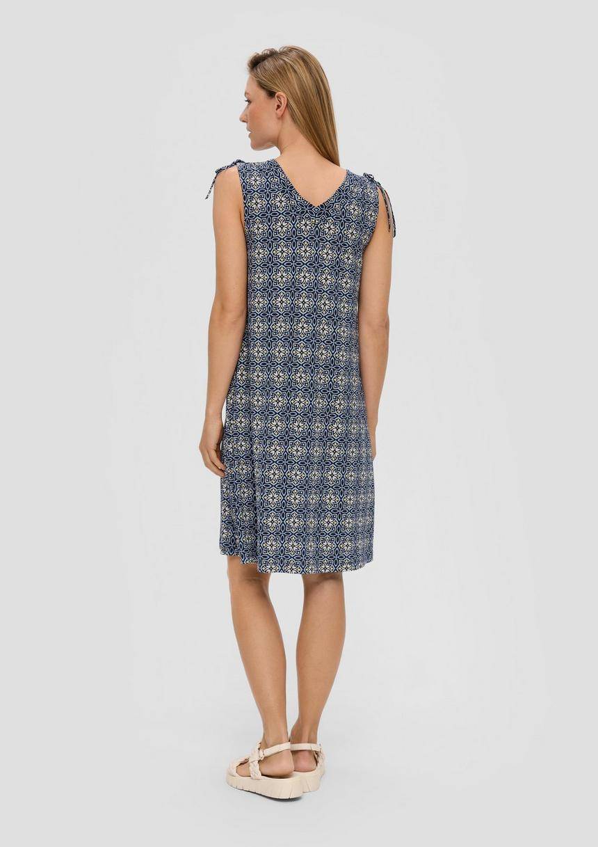 S.Oliver Kleid Mit V-Ausschnitt Und Binde-Detail