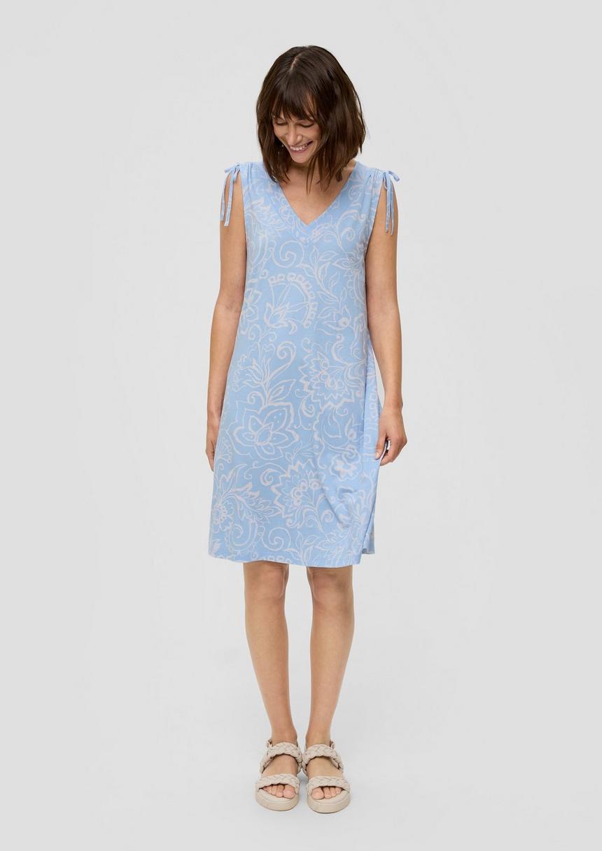 S.Oliver Kleid Mit V-Ausschnitt Und Binde-Detail