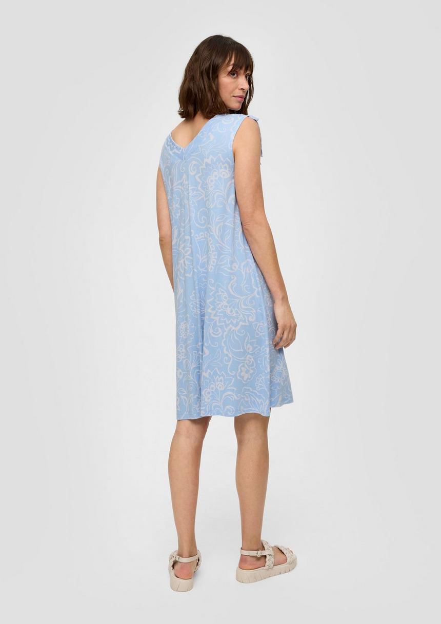 S.Oliver Kleid Mit V-Ausschnitt Und Binde-Detail