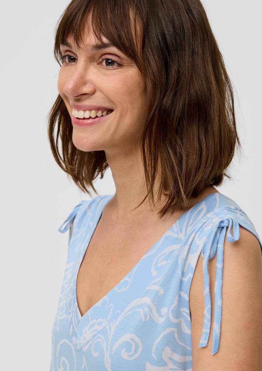 S.Oliver Kleid Mit V-Ausschnitt Und Binde-Detail