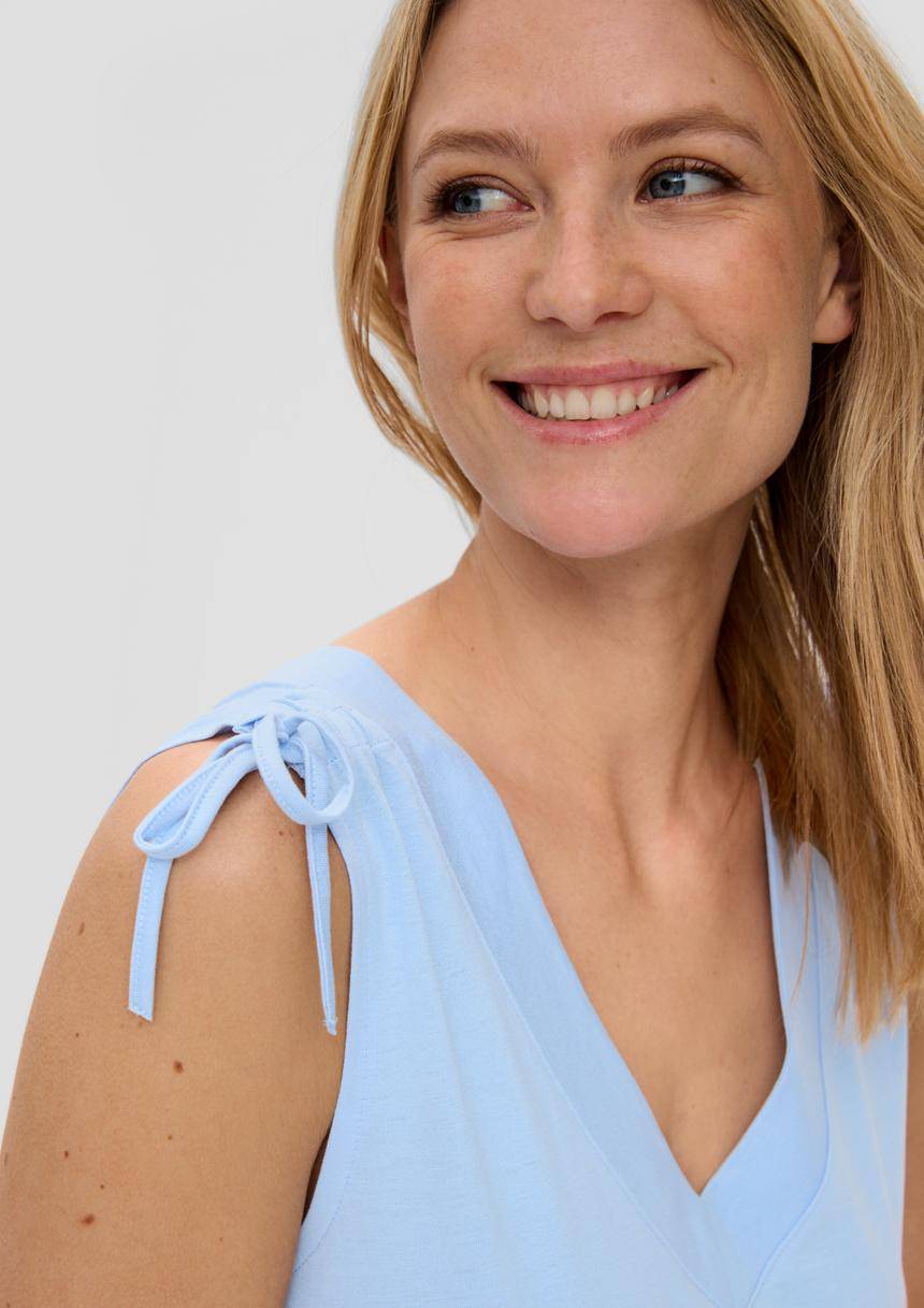 S.Oliver Kleid Mit V-Ausschnitt Und Binde-Detail