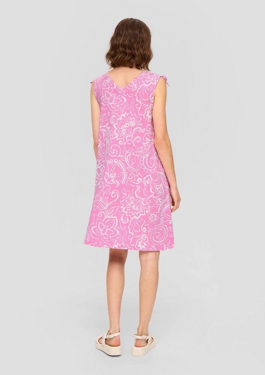 S.Oliver Kleid Mit V-Ausschnitt Und Binde-Detail