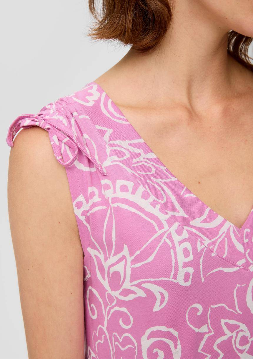 S.Oliver Kleid Mit V-Ausschnitt Und Binde-Detail
