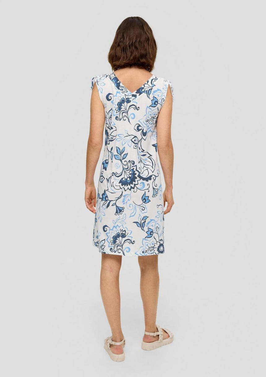 S.Oliver Kleid Mit V-Ausschnitt Und Binde-Detail
