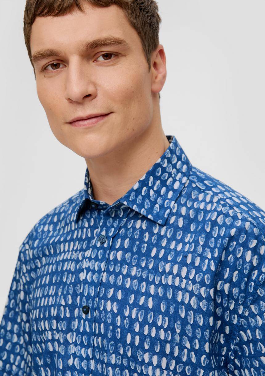 S.Oliver Kurzarmhemd Aus Baumwoll-Viskosemix