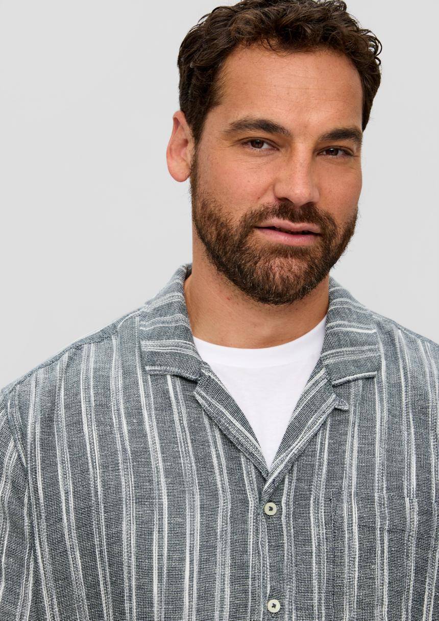 S.Oliver Kurzarmhemd Aus Leinenmix