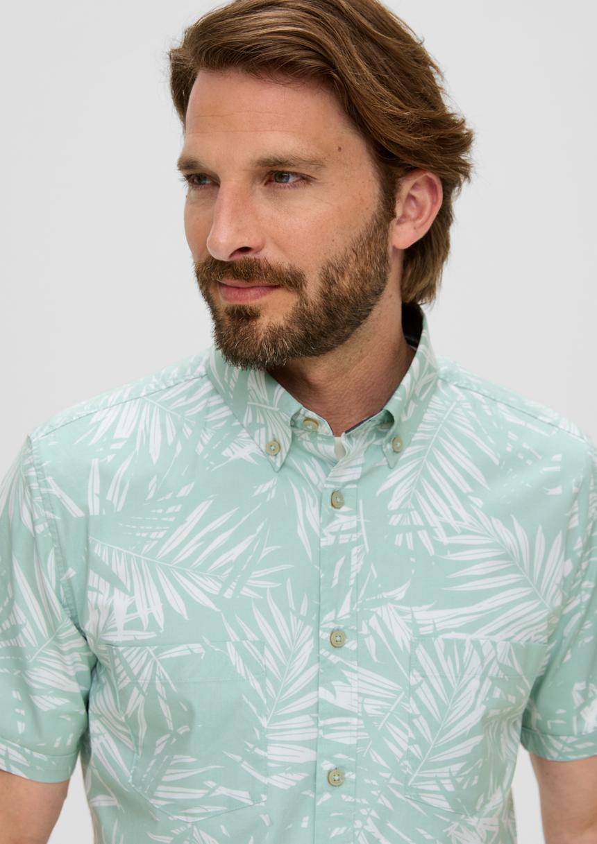 S.Oliver Kurzarmhemd Mit Button-Down-Kragen