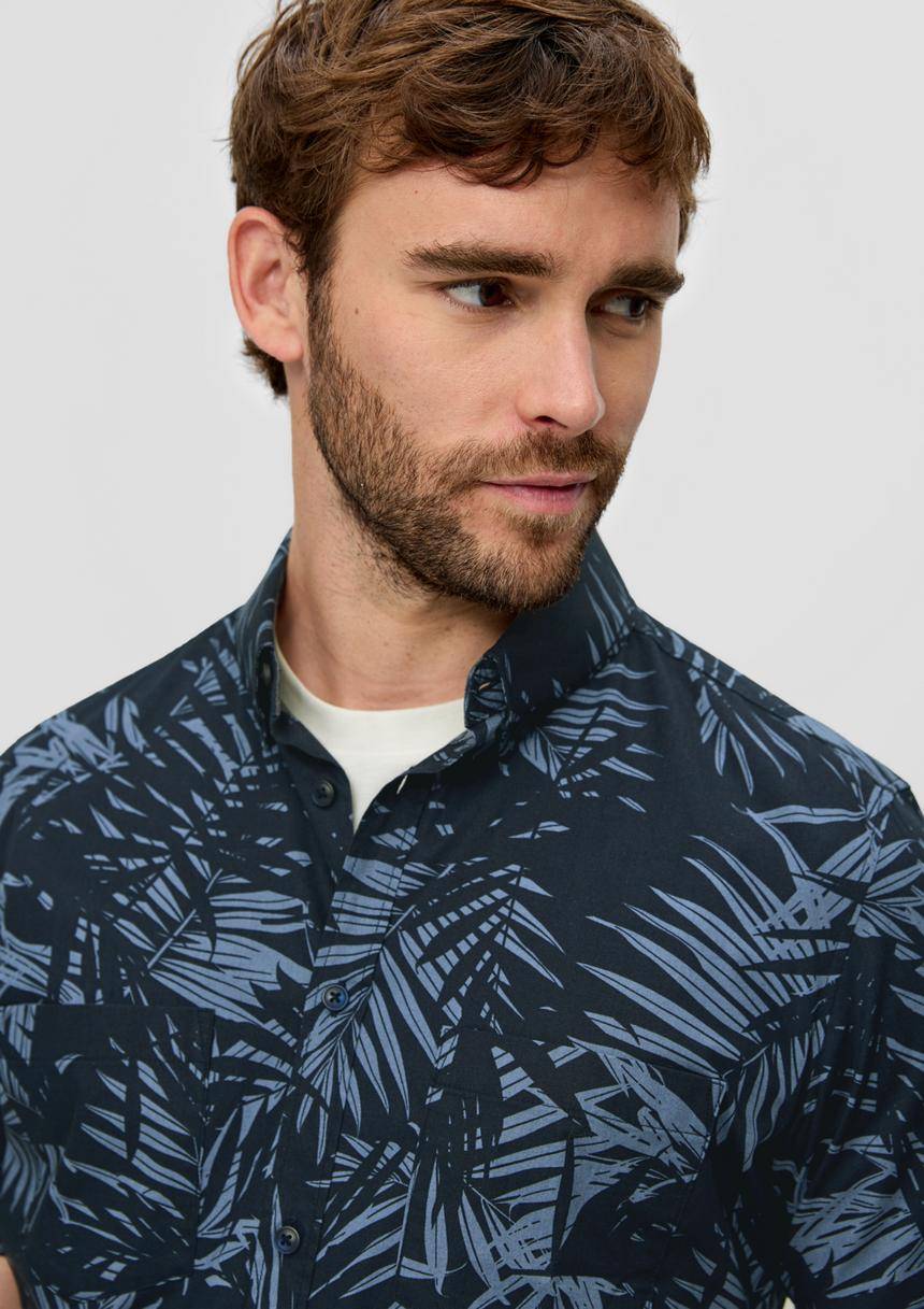 S.Oliver Kurzarmhemd Mit Button-Down-Kragen