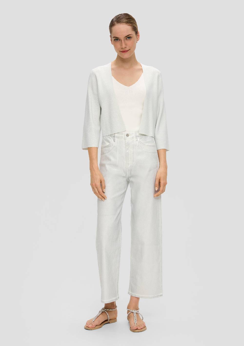 S.Oliver Kurze Strickjacke Mit Metallic-Garn