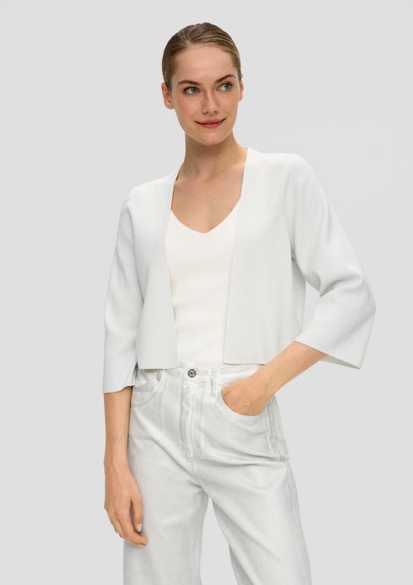 S.Oliver Kurze Strickjacke mit Metallic-Garn