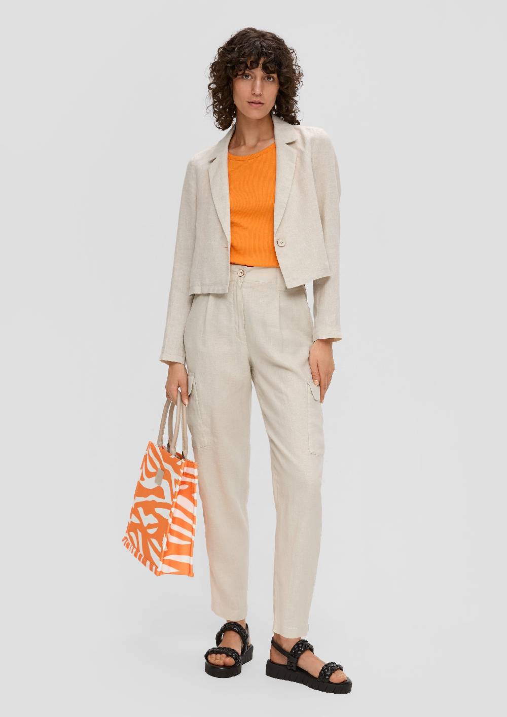 S.Oliver Kurzer Boxy-Blazer Aus Leinen