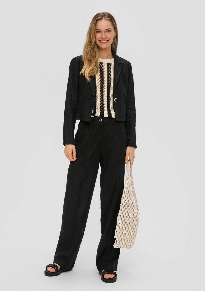 S.Oliver Kurzer Boxy-Blazer Aus Leinen
