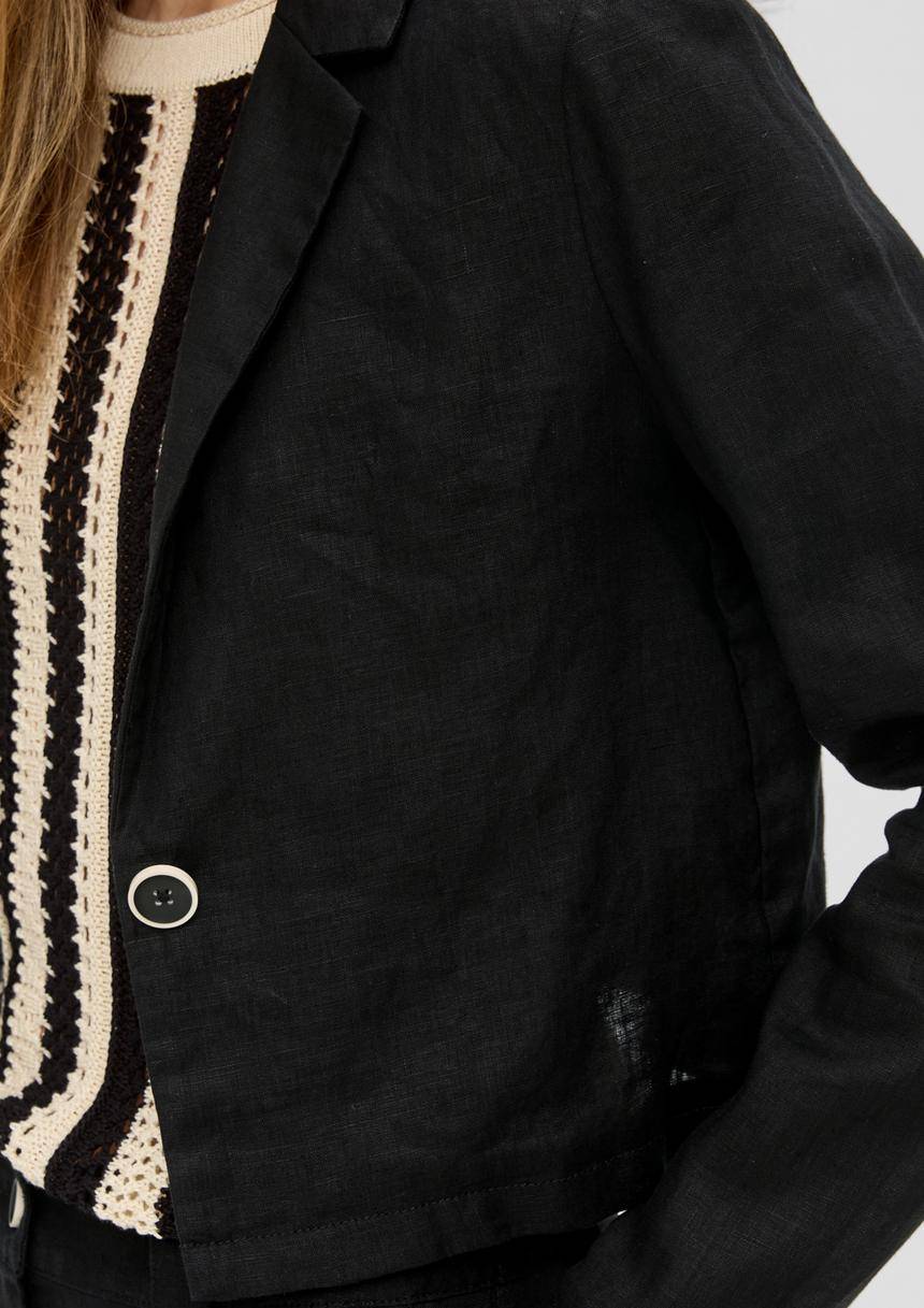 S.Oliver Kurzer Boxy-Blazer Aus Leinen