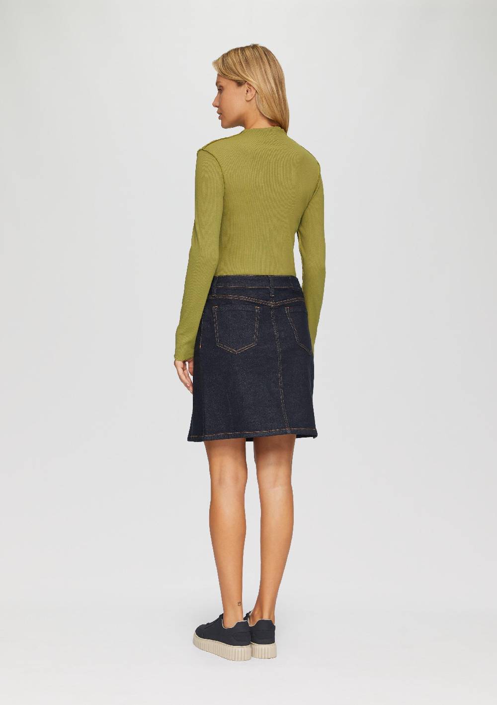 S.Oliver Kurzer Faltenrock Aus Denim