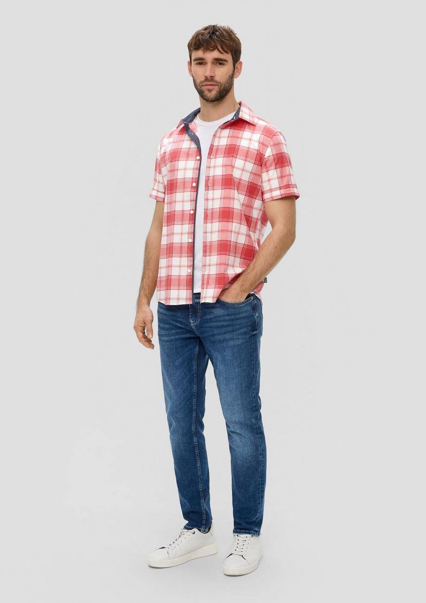S.Oliver Kurzes Baumwollstretch-Hemd Im Slim Fit