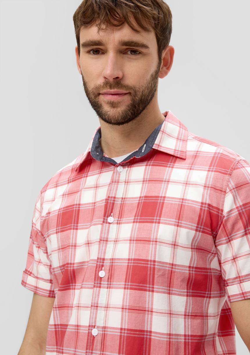 S.Oliver Kurzes Baumwollstretch-Hemd Im Slim Fit