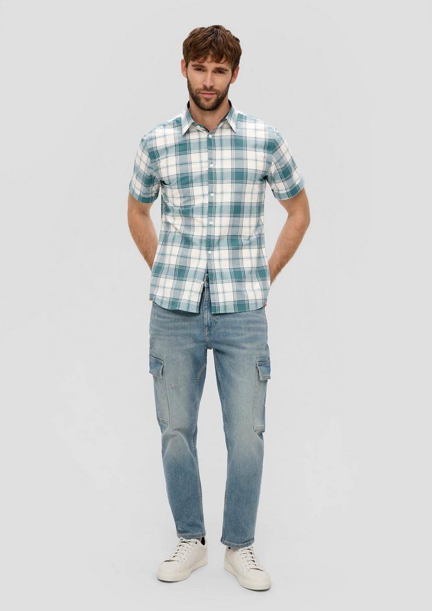 S.Oliver Kurzes Baumwollstretch-Hemd Im Slim Fit