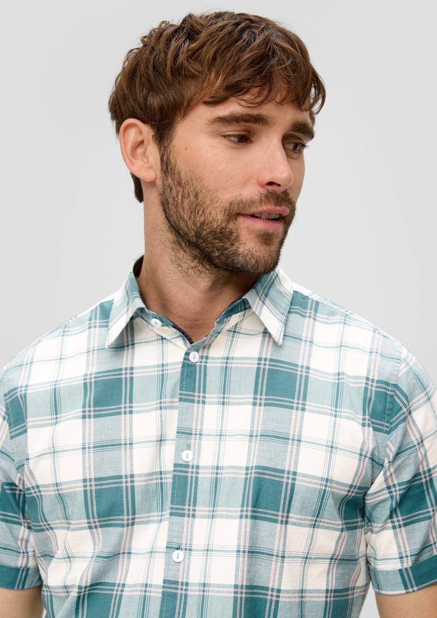 S.Oliver Kurzes Baumwollstretch-Hemd Im Slim Fit