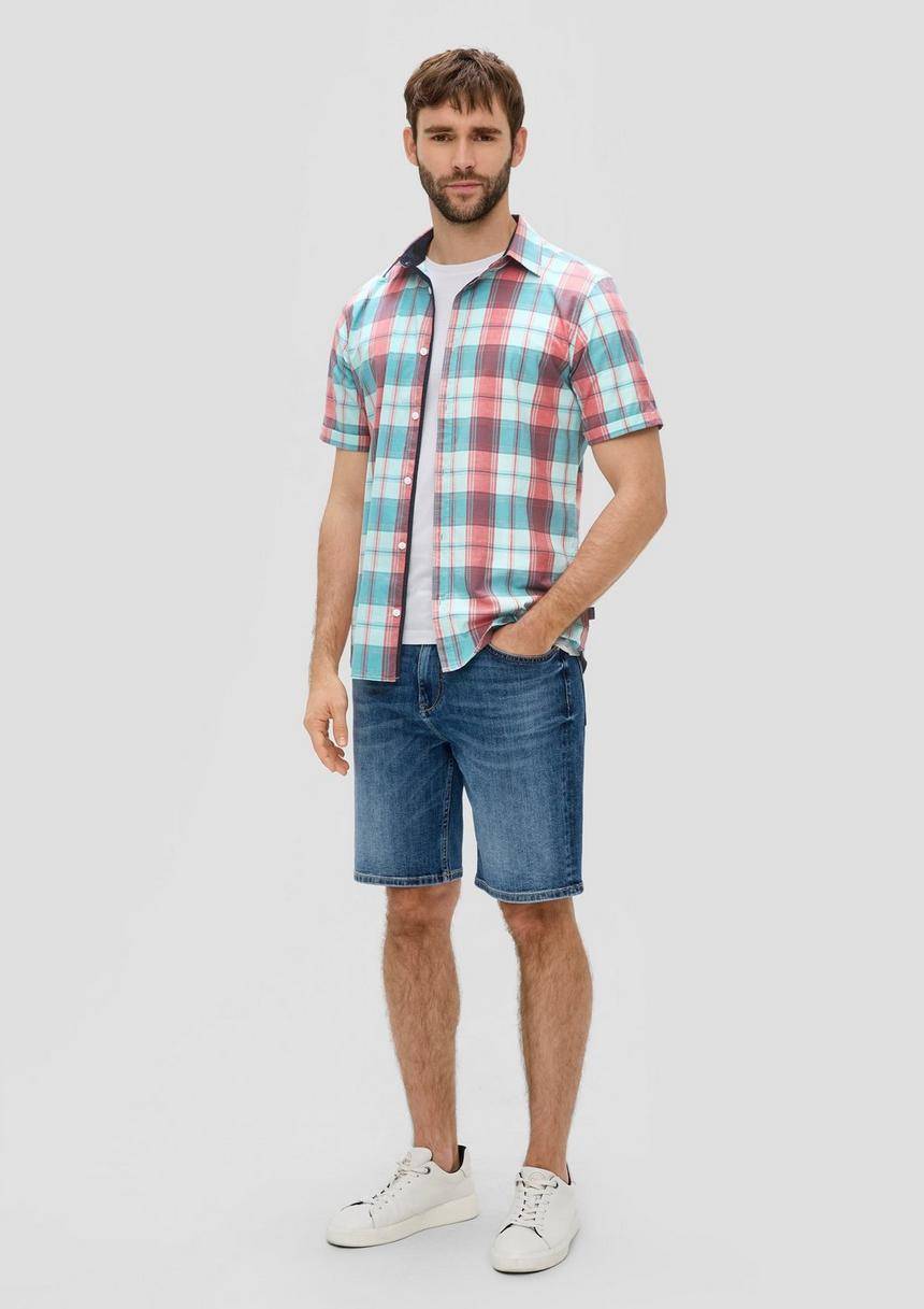 S.Oliver Kurzes Baumwollstretch-Hemd Im Slim Fit