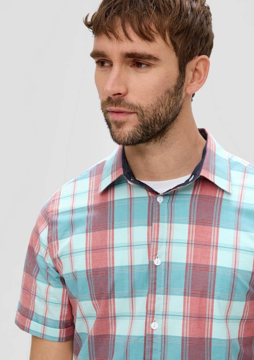 S.Oliver Kurzes Baumwollstretch-Hemd Im Slim Fit