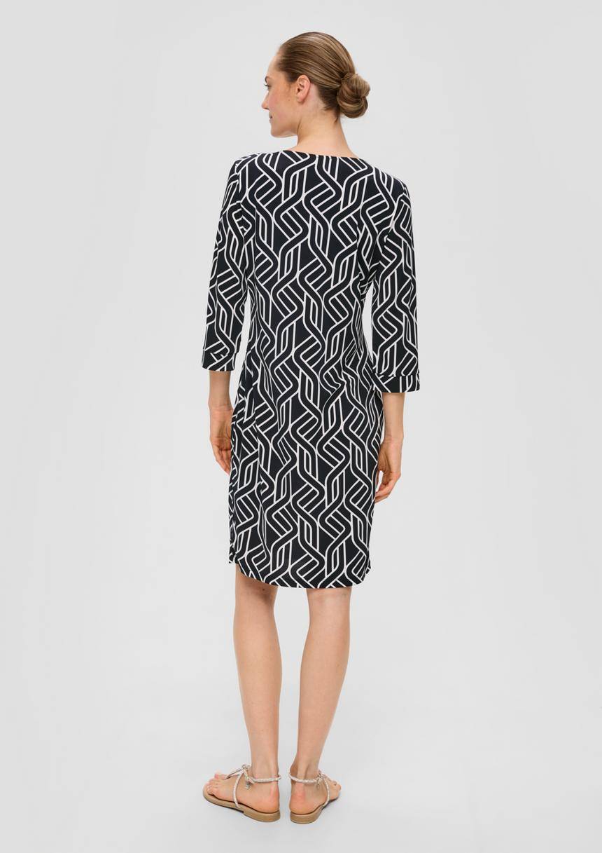 S.Oliver Kurzes Jerseykleid Mit Grafischem Muster