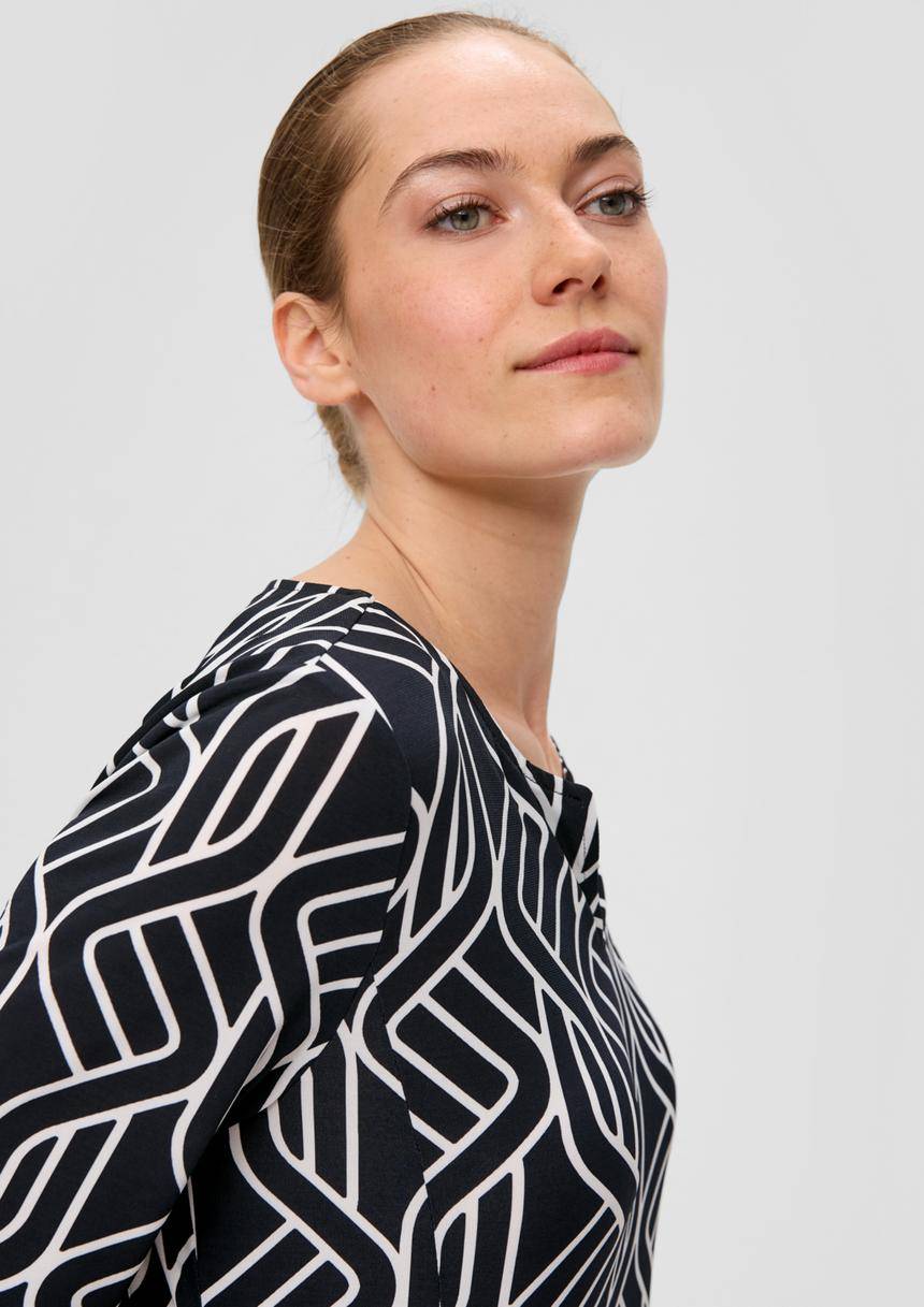S.Oliver Kurzes Jerseykleid Mit Grafischem Muster