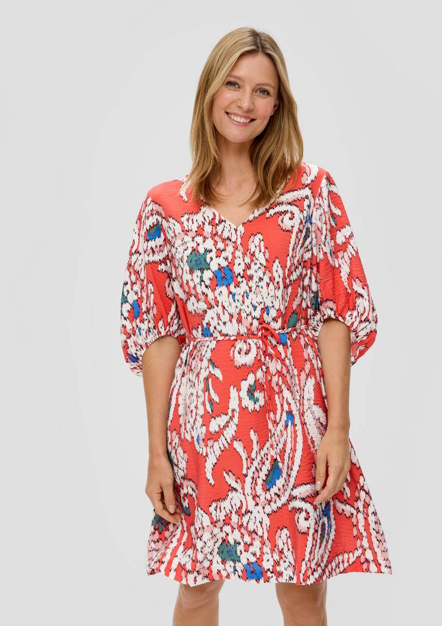 S.Oliver Kurzes Kleid mit V-Ausschnitt