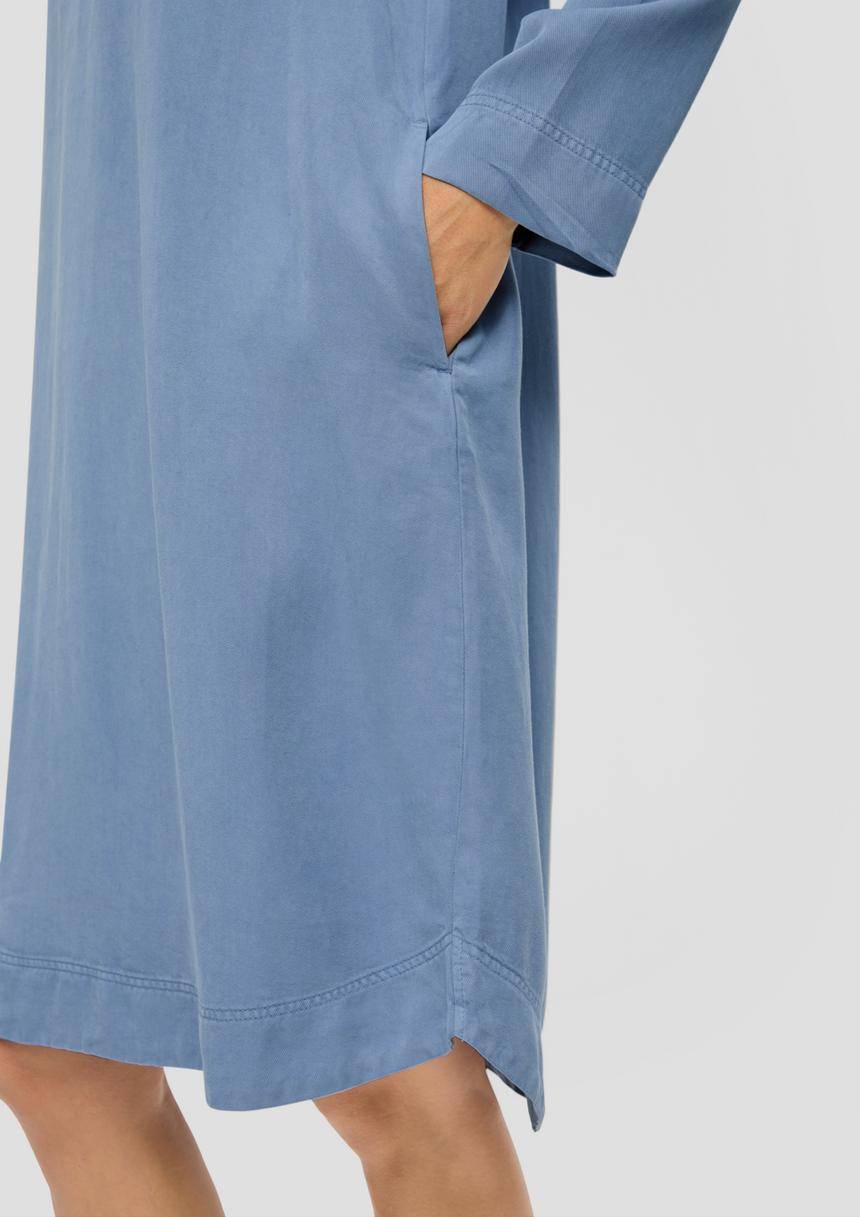 S.Oliver Kurzes Lyocellkleid Mit V-Ausschnitt
