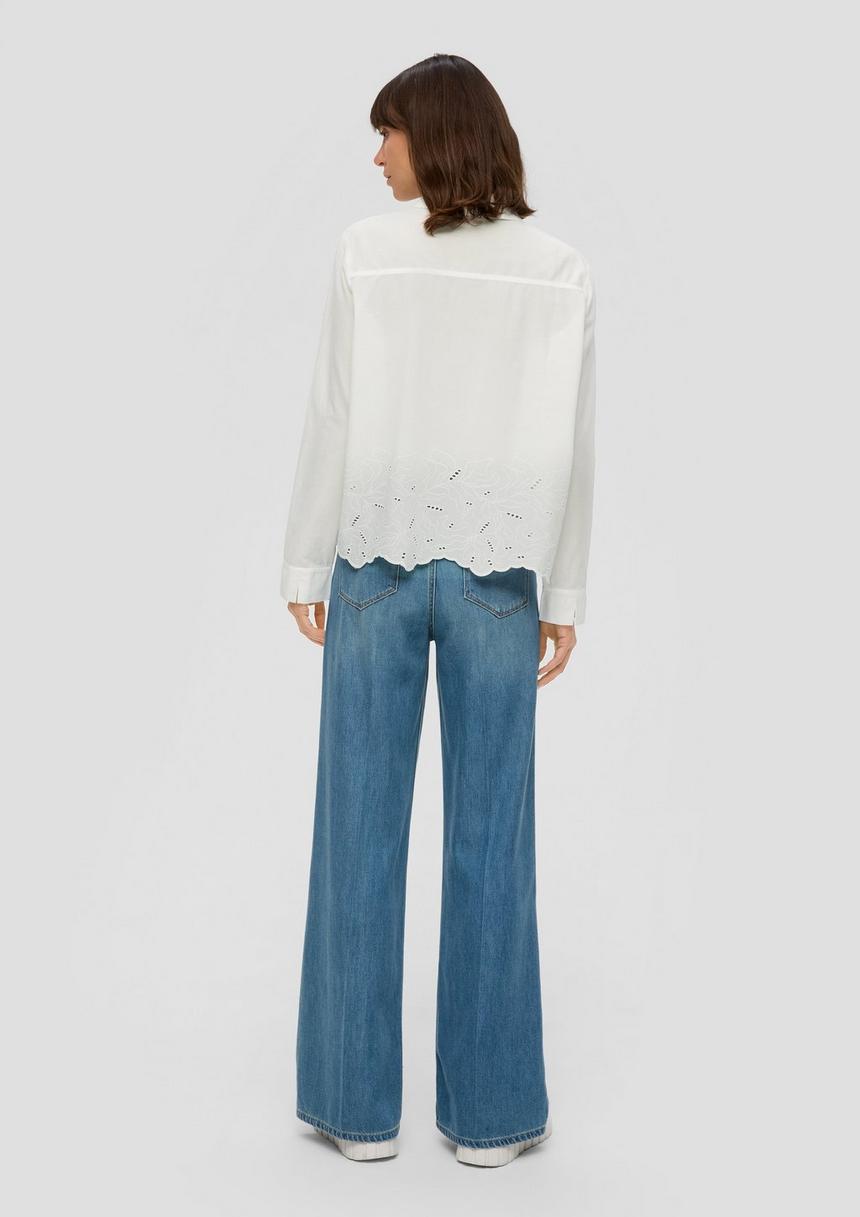 S.Oliver Langarmbluse Mit Broderie Anglaise
