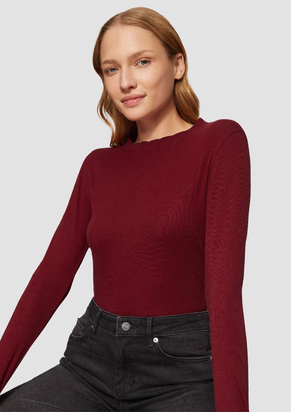 S.Oliver Langarmshirt Mit Muschelkante