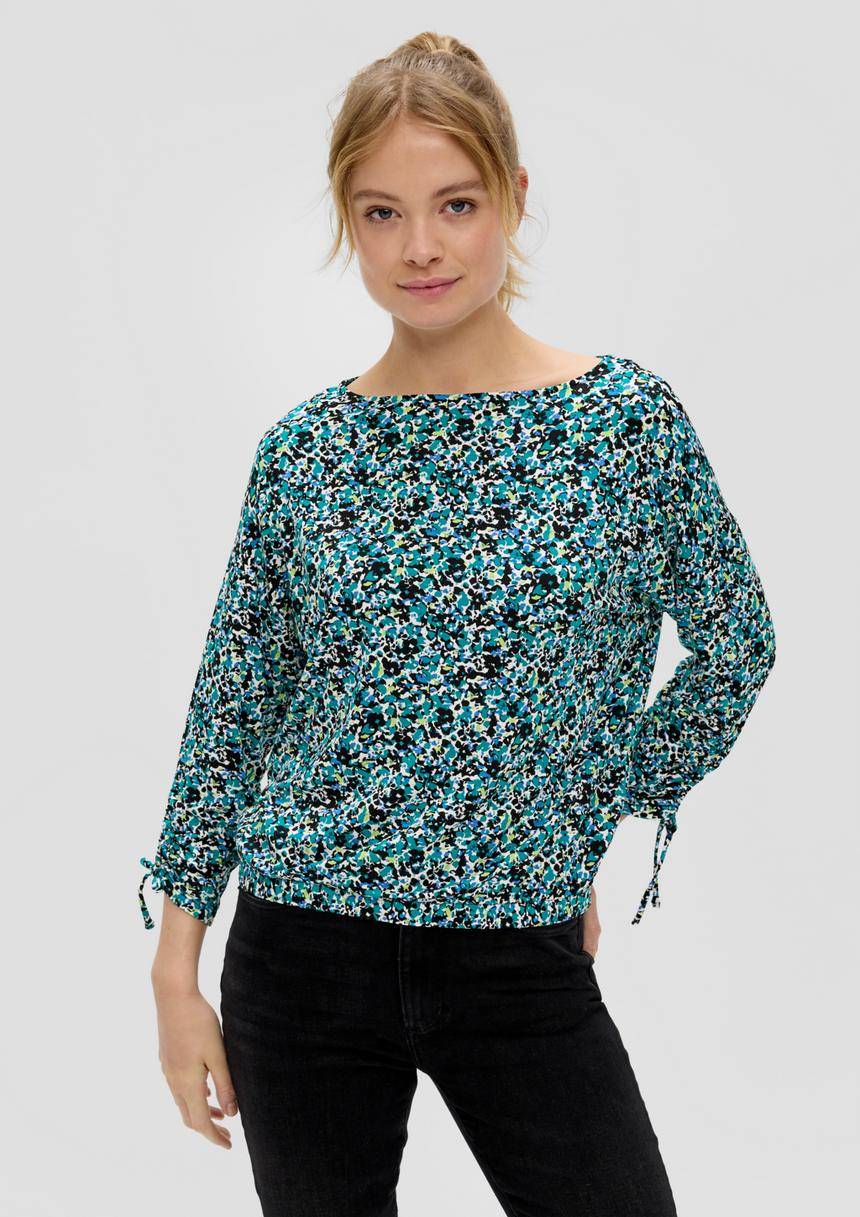 S.Oliver Langarmshirt mit Raffung an den Ärmeln