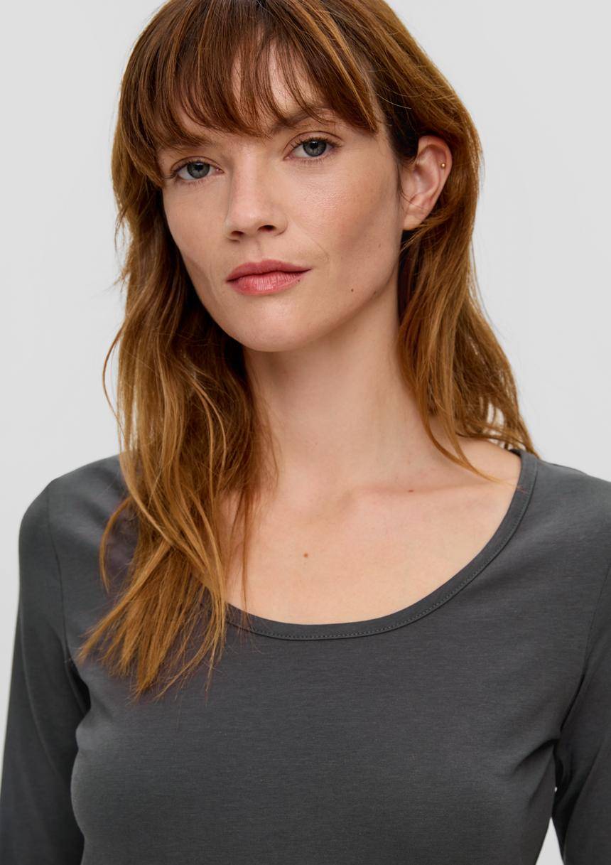 S.Oliver Langarmshirt Mit Scoop Neck