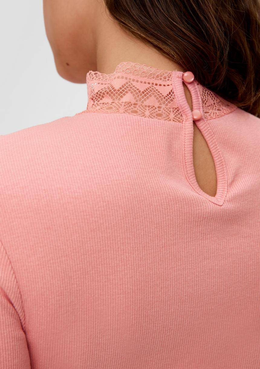 S.Oliver Langarmshirt Mit Spitzen-Detail