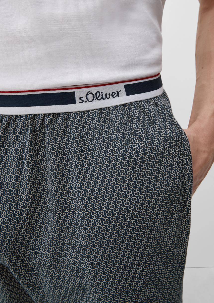S.Oliver Lange Pyjamahose Mit Allover-Print