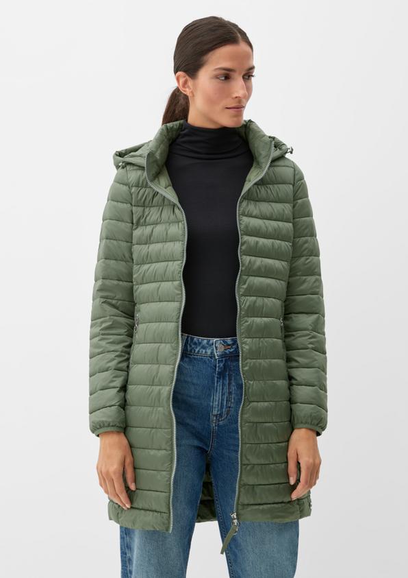 S.Oliver Lange Steppjacke mit abnehmbarer Kapuze