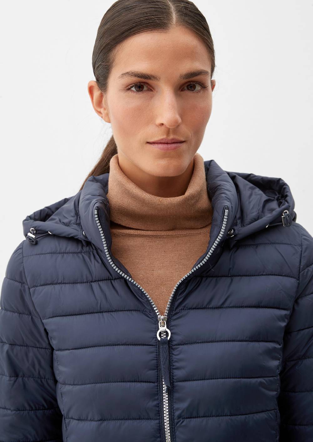 S.Oliver Lange Steppjacke Mit Abnehmbarer Kapuze