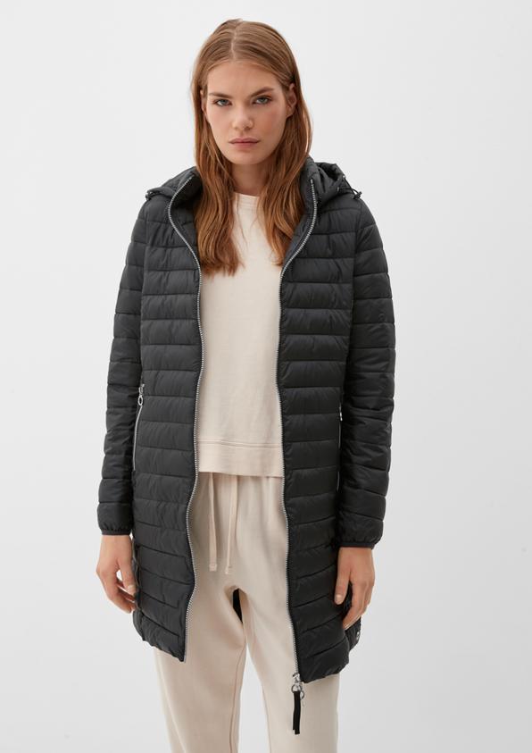 S.Oliver Lange Steppjacke mit abnehmbarer Kapuze