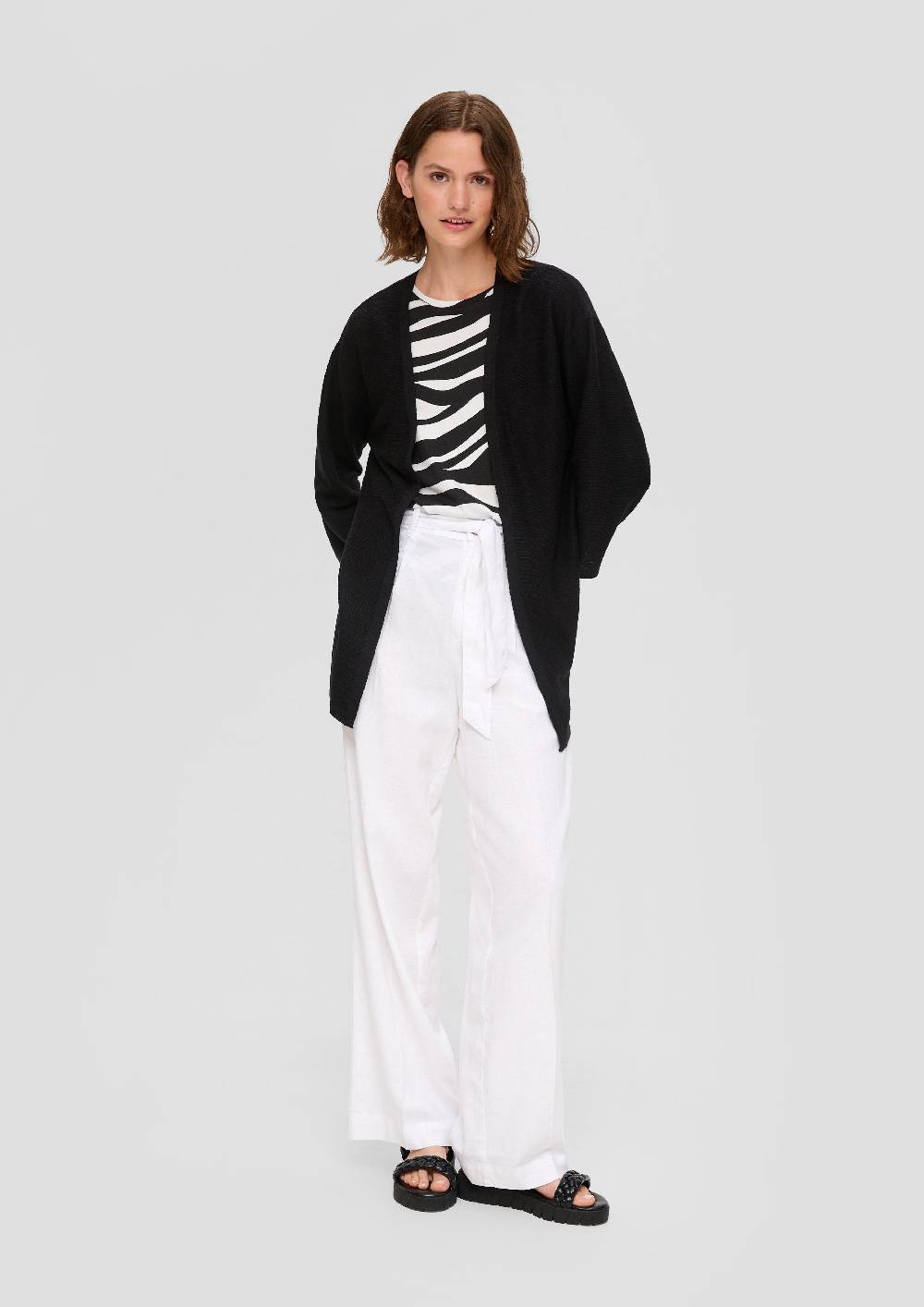 S.Oliver Lange Strickjacke Aus Leinenmix