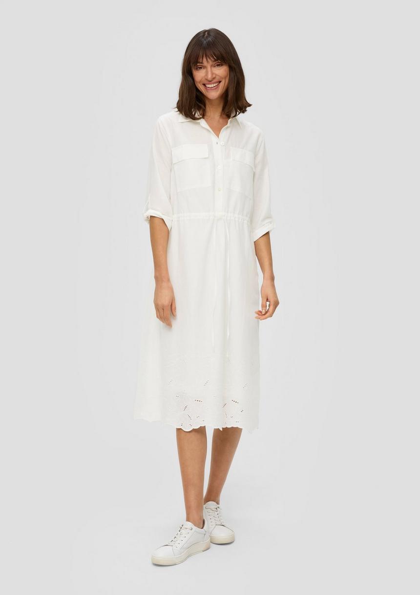 S.Oliver Langes Hemdkleid Mit Broderie Anglaise