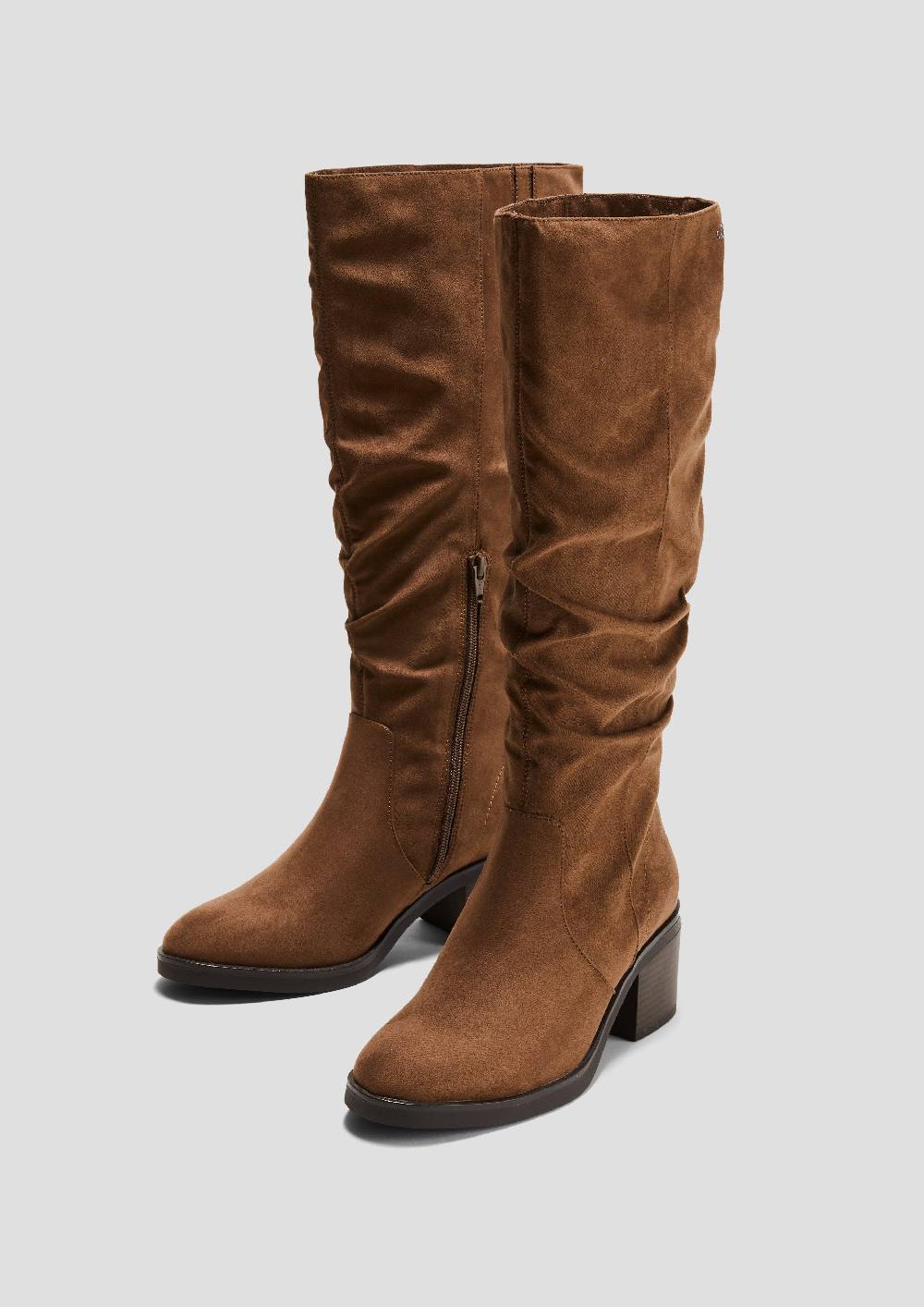 S.Oliver Langschaftstiefel In Veloursleder-Optik