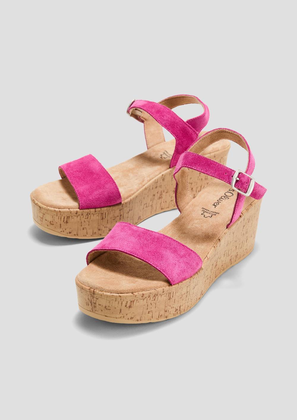 S.Oliver Leder-Sandalen Mit Keilabsatz