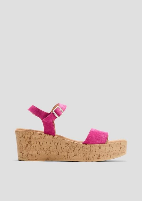 S.Oliver Leder-Sandalen mit Keilabsatz